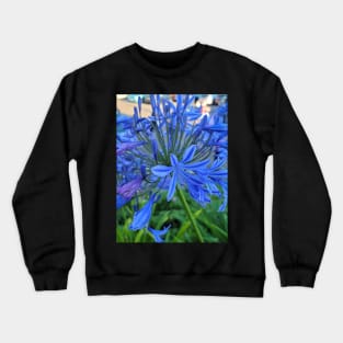 gift for birthday happy birthday beautiful blue flower Crewneck Sweatshirt